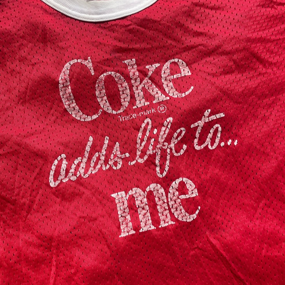 80’s VINTAGE COKE COCA COLA BASEBALL SOCCER FOOTBALL JERSEY MEDIUM SMEDIUM